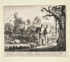 Tobias and the Angel, with the Fish from the Story of Tobias by Jan van de Velde II