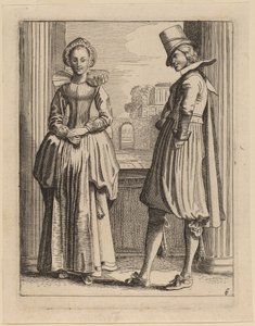 Two Figures in Costume by Jan van de Velde II
