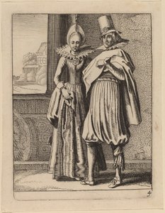 Two Figures in Costume by Jan van de Velde II