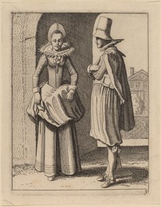 Two Figures in Costume by Jan van de Velde II