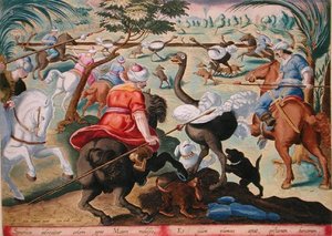 Moors on Horseback Hunting Ostriches, plate 62 from 