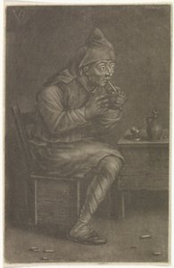 Man lighting his pipe