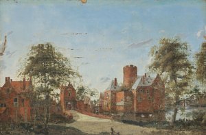 Loenersloot Castle on the Angstel by Jan van der Heyden (manner of)