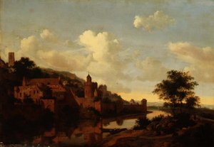 A Fortified Town above a River