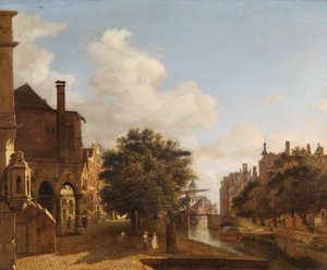 Architectural Fantasy with the Old Town Hall, Amsterdam by Jan van der Heyden
