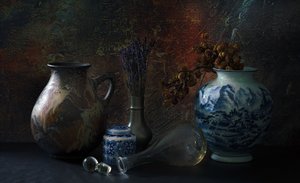 Classic Pottery Still Life by Jan van der Linden