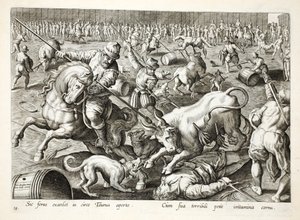 A Mass Bullfight in an Enclosure, illustration from 
