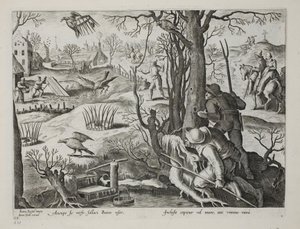 Birdcatchers Using Traps Baited with Rats to Capture Hawks, plate 64, illustration from 