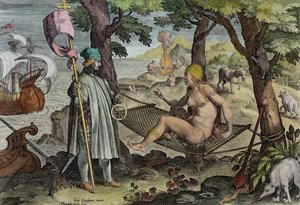 Vespucci Discovering America, plate 2 from 