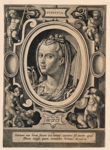 Justice (Iustitia), plate 5 from the "Virtutum theologicarum et cardinalium"
