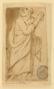 Page of a Drawing Book; Elderly Man in Classical Attire by Jan van der Straet, called Stradanus