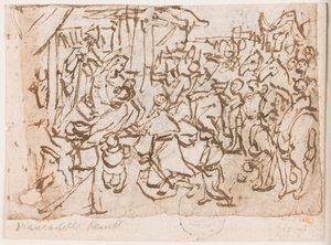 Page of a Sketchbook; Adoration of Magi; St. Christopher and Christ Child