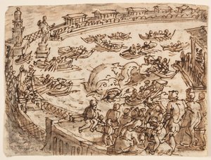 Whale Hunt by the Emperor Claudius in the Harbor at Ostia; Inscription Relating to Pliny the Elder