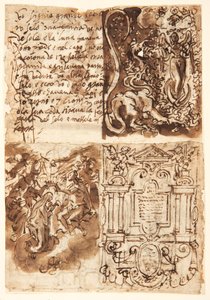 Passage Regarding the Woman of the Apocalypse, from the Book of Revelation; Woman of the Apocalypse; Frontispiece to Print Series of the Life of the Virgin; Coronation of the Virgin by Jan van der Straet, called Stradanus