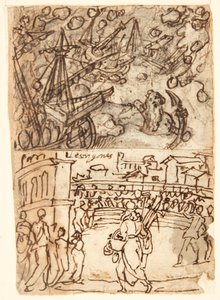 Sketchbook Page with Cyclops by Jan van der Straet, called Stradanus