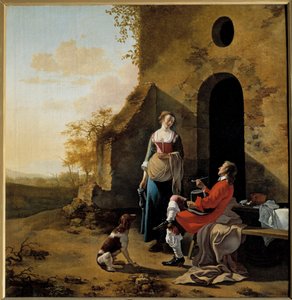 Gallant Conversation at the Entrance of an Inn