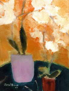 Orchids on Green Table by Janel Bragg
