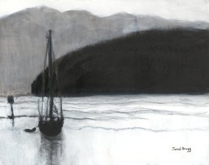 Sailboat in Anacortes Harbor, c.2021 by Janel Bragg