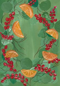 Festive Orange Berry Wreath by Janine Brewster