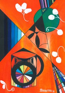 Vibrant Geometric Composition by Janine Brewster