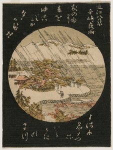 Night Rain on the Karasaki Pine, from the series Eight Views of Ōmi by Japan, Edo period