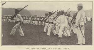 Bluejackets Drilling on Terra Firma by Japanese Photographer