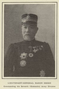 Lieutenant-General Baron Oseko, Commanding the Seventh (Hokkaido) Army Division by Japanese Photographer