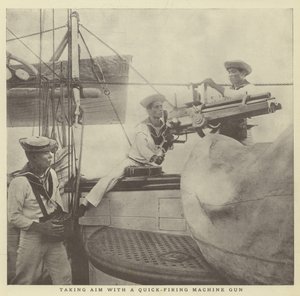 Taking Aim with a Quick-Firing Machine Gun by Japanese Photographer