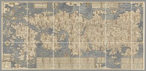 A large coloured Map of Japan, Drawn by Ishigawa Nagara by Japanese School