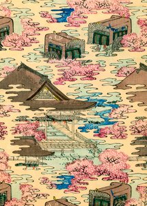 Abstract Landscape with Houses by Japanese School