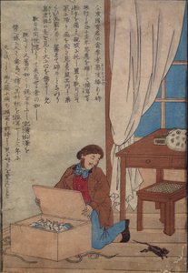 Audubon Opening His Box of Watercolours Destroyed by Norway Rats