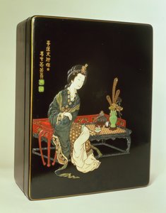 Chinese-style writing box, inscribed with the green pottery seal of Ritsuo