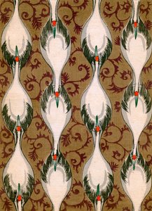 Cranes Flying in an Abstract Pattern by Japanese School