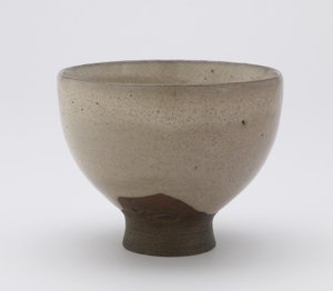 Inkyuzan ware tea bowl in Goki shape, with impressed cipher, Tea bowl (gokijawan) by Japanese School