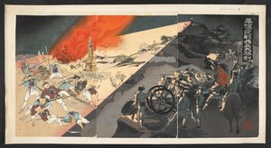 Japanese victory in a night attack on Pyongyang by Japanese School