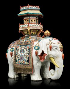 Kakiemon-style elephant by Japanese School