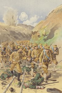 Lieutenant Takagi asking his Brigade Commander for Permission to advance by Japanese School