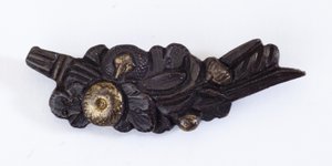 Menuki, or Grip Ornament, in the Shape of a Floral Arrangement by Japanese School