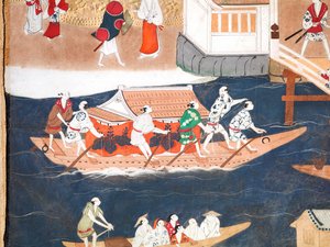 Osakazu Byobu - Japanese eight-panel folding screen by Japanese School