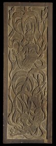Panel with low-relief carving of Buddhist apsaras