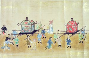 Part of the Sixth Korean Embassy to Japan at the time of Tokugawa Ietsunas succession in 1651, possibly by Kano Masunobu 1655-57 by Japanese School