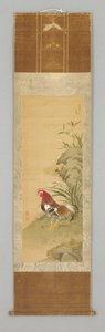 Rooster by a Rock by Japanese School