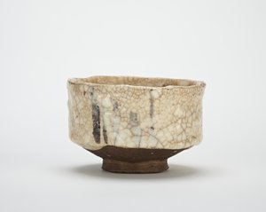 Seto Ware Tea Bowl in Decorated Shino Style by Japanese School