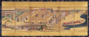 Six Fold Screen with the Noh Play Funa-Benkei, c.1660 by Japanese School