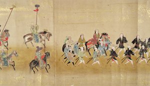 Sixth Korean Embassy to Japan in Meireki 1 at the time of Tokugawa Ietsunas succession in 1651, possibly by Kano Masunobu (1625-94) (detail) by Japanese School