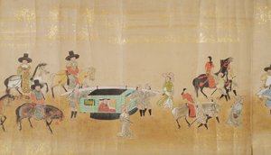 Sixth Korean Embassy to Japan in Meireki 1 at the time of Tokugawa Ietsunas succession in 1651, possibly by Kano Masunobu (1625-94) (detail) by Japanese School