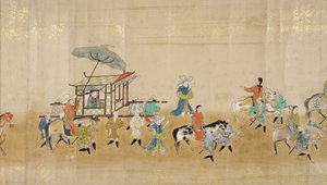Sixth Korean Embassy to Japan in Meireki 1 at the time of Tokugawa Ietsunas succession in 1651, possibly by Kano Masunobu (1625-94) (detail) by Japanese School