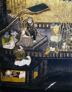 The Arrival of the Portuguese in Japan, (detail) by Japanese School