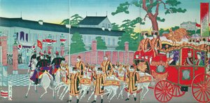 The Emperor Mutsuhito (1852-1912) Returning to His Palace in Tokyo, Late 19th Century