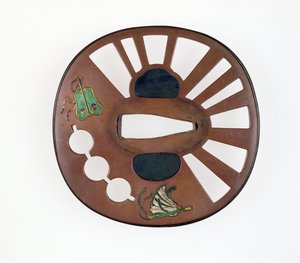 Tsuba decorated with fans
